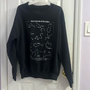 Constellations of the Zodiac Black Crewneck Size M
